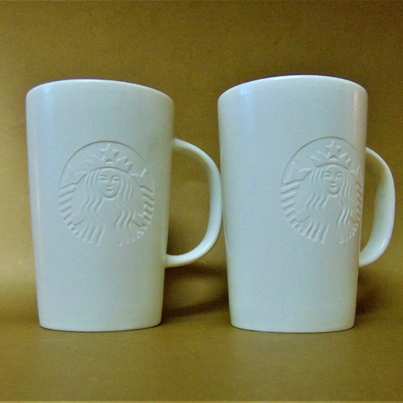 2014 Starbucks Mugs Embossed Mermaid Logo 12 oz